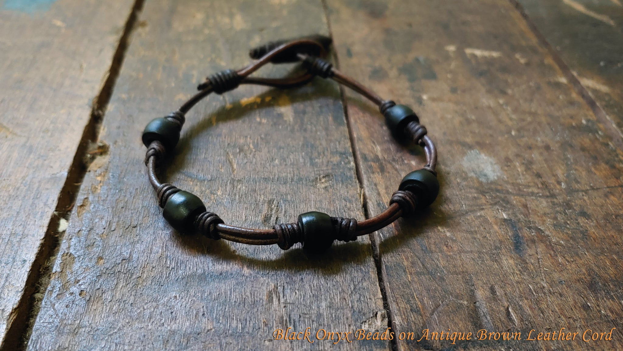 Chuma Leather Bracelet w/ Leather Toggle Button & Loop Clasp - CB1111