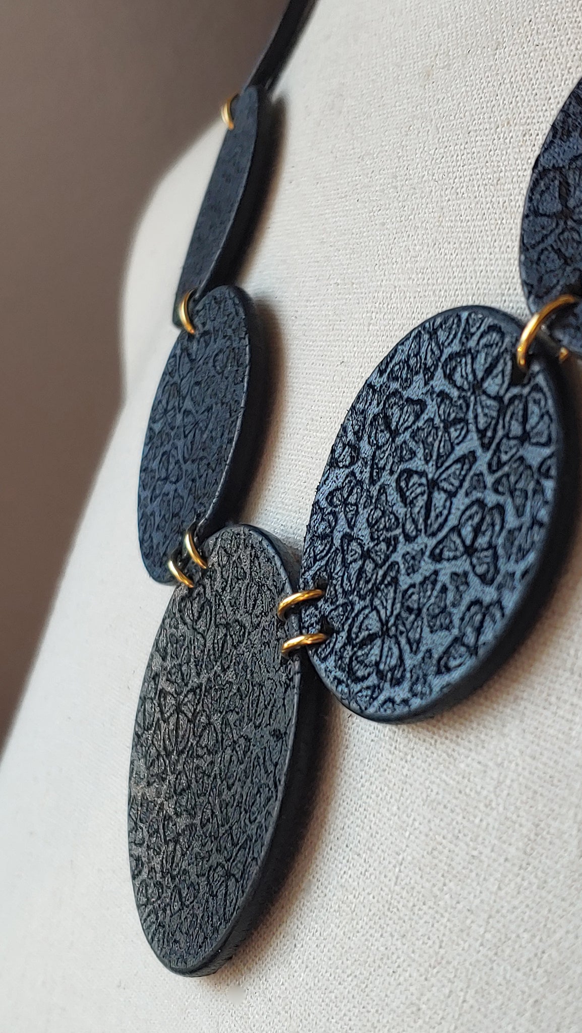 Butterfly Leather Disk Necklace