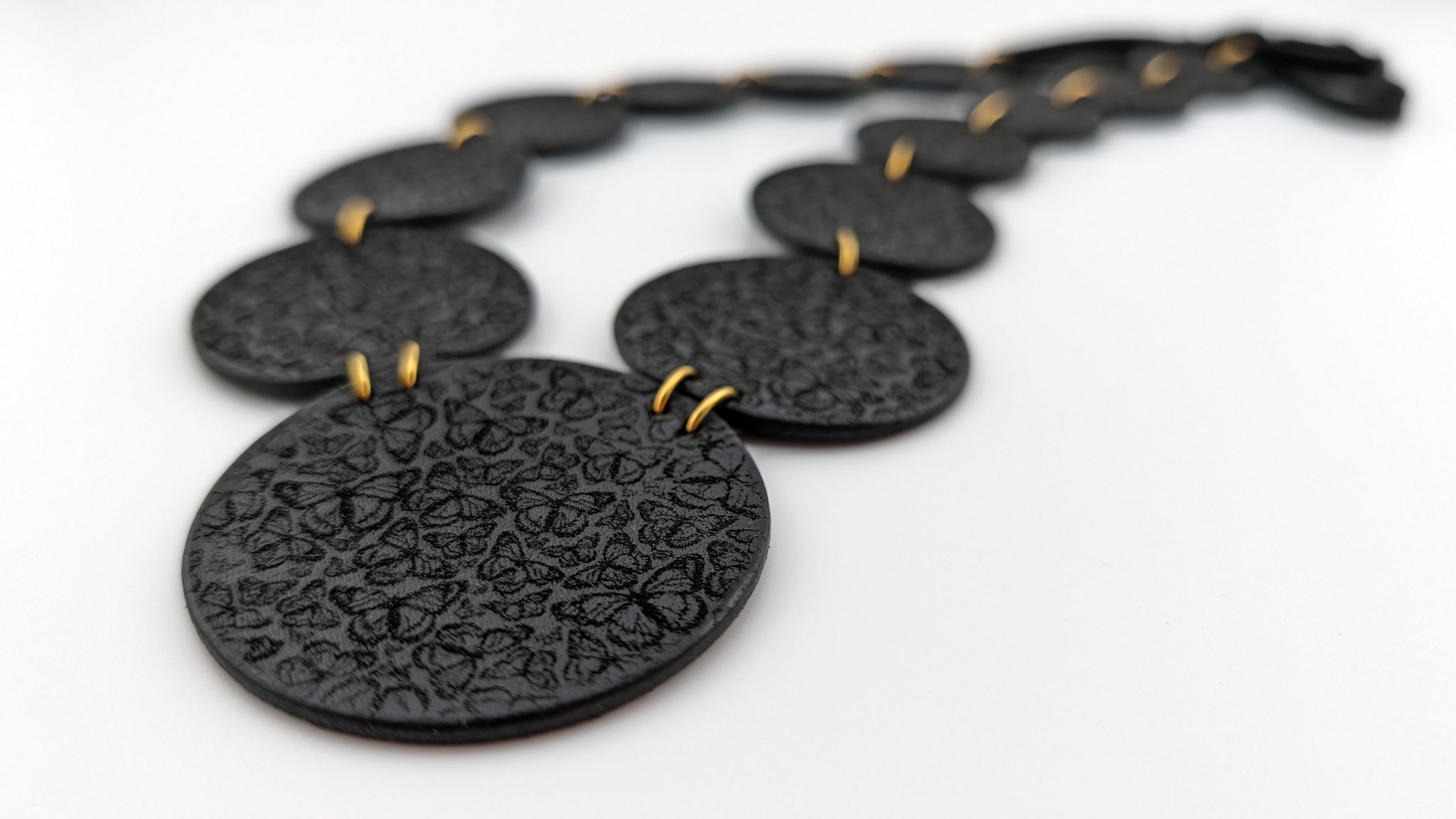 Butterfly Leather Disk Necklace