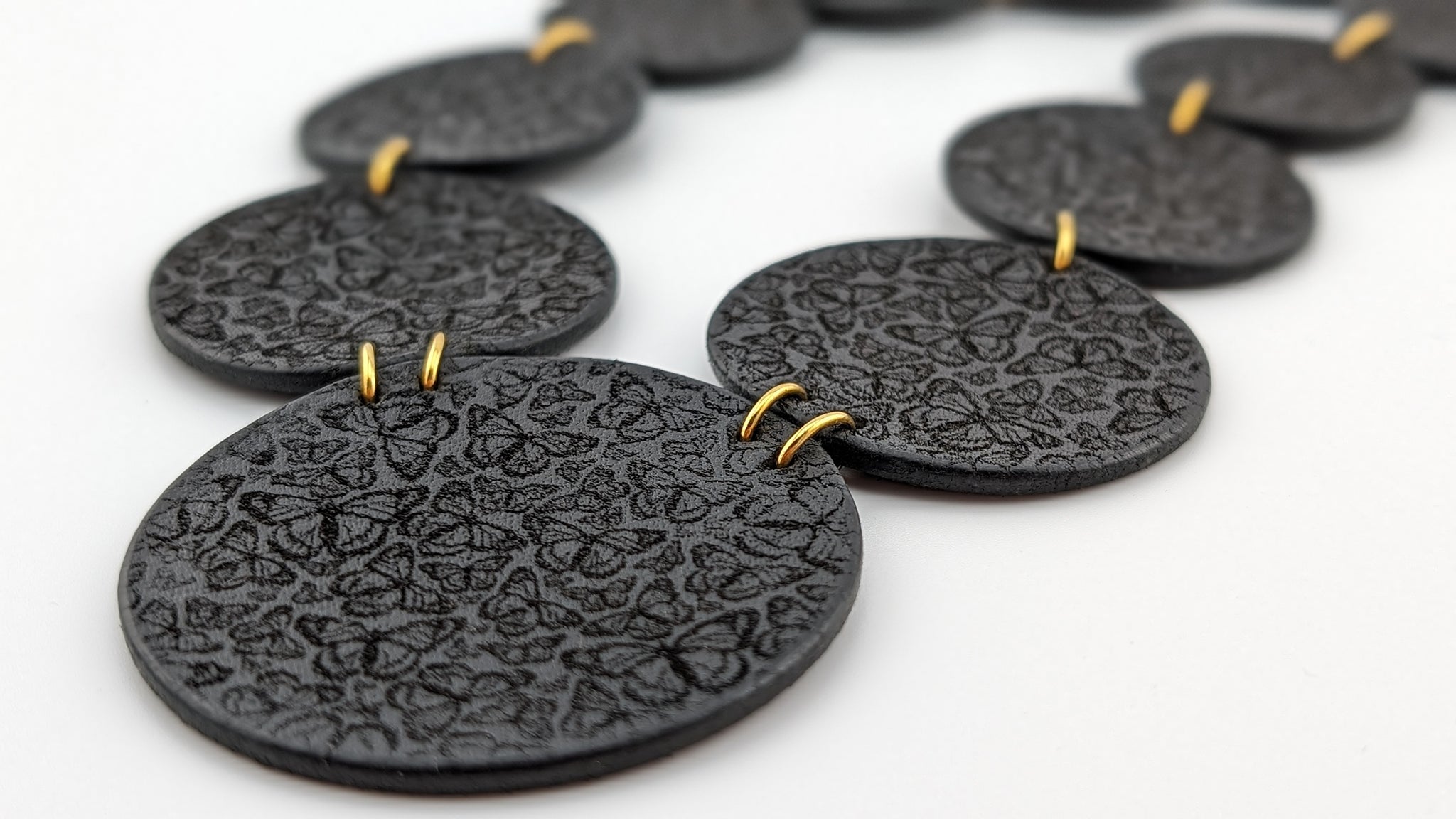 Butterfly Leather Disk Necklace