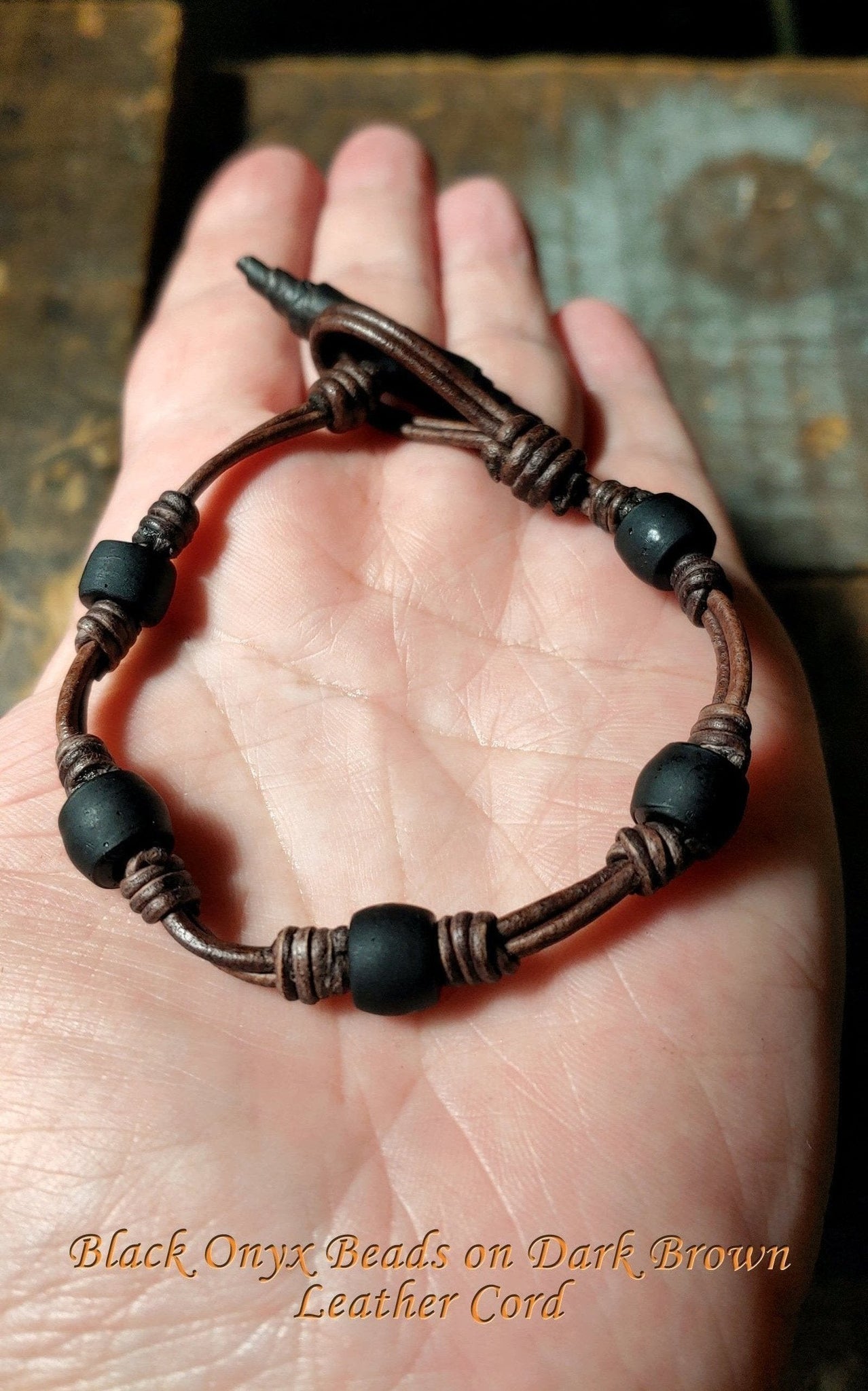 Chuma Leather Bracelet w/ Leather Toggle Button & Loop Clasp - CB1111