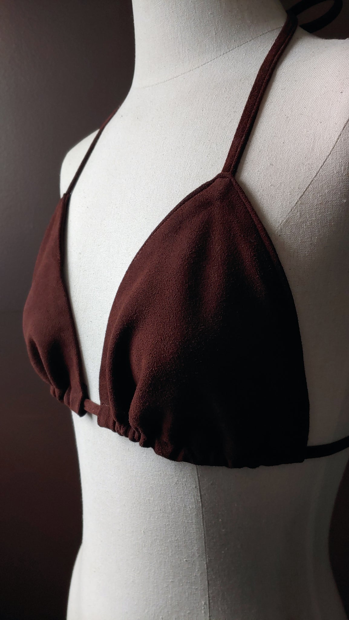 Darice Sheep Suede or Leather Triangle Bikini Top | Matching Ties