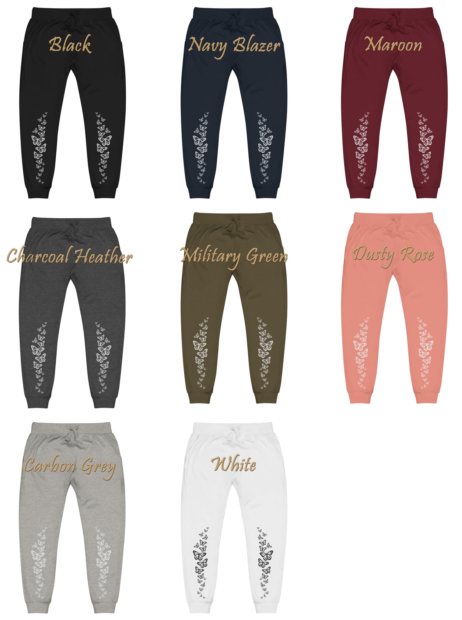 Body Heart & Soul Sweatpants | Butterfly Printed Straight Cut Pants | Streetwear Style Attire | Women's Fashion