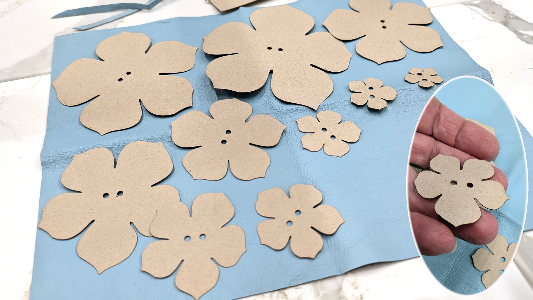 Leather Flower Making Kit ~ Leather Templates Stiffening Agent and More