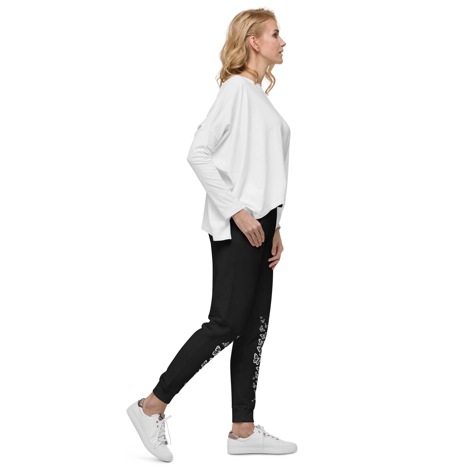 Body Heart & Soul Sweatpants | Butterfly Printed Straight Cut Pants | Streetwear Style Attire | Women's Fashion