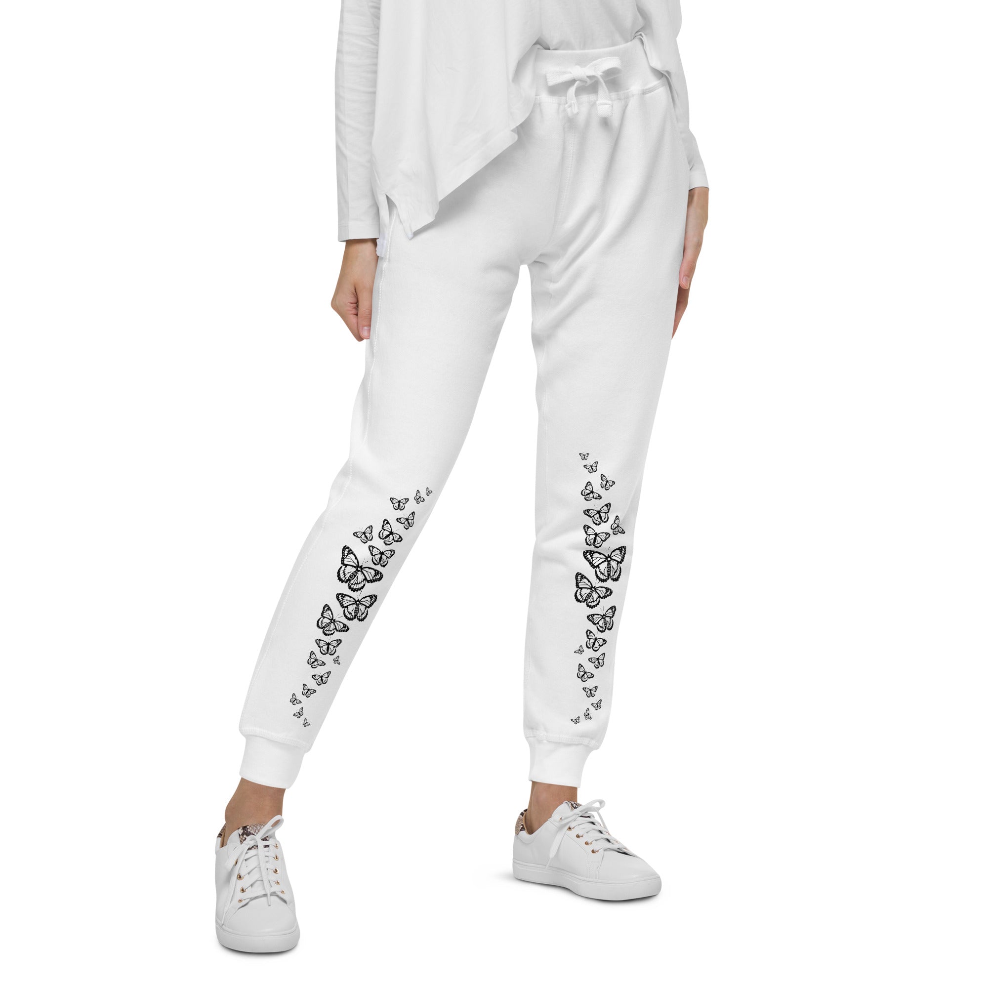 Body Heart & Soul Sweatpants | Butterfly Printed Straight Cut Pants | Streetwear Style Attire | Women's Fashion