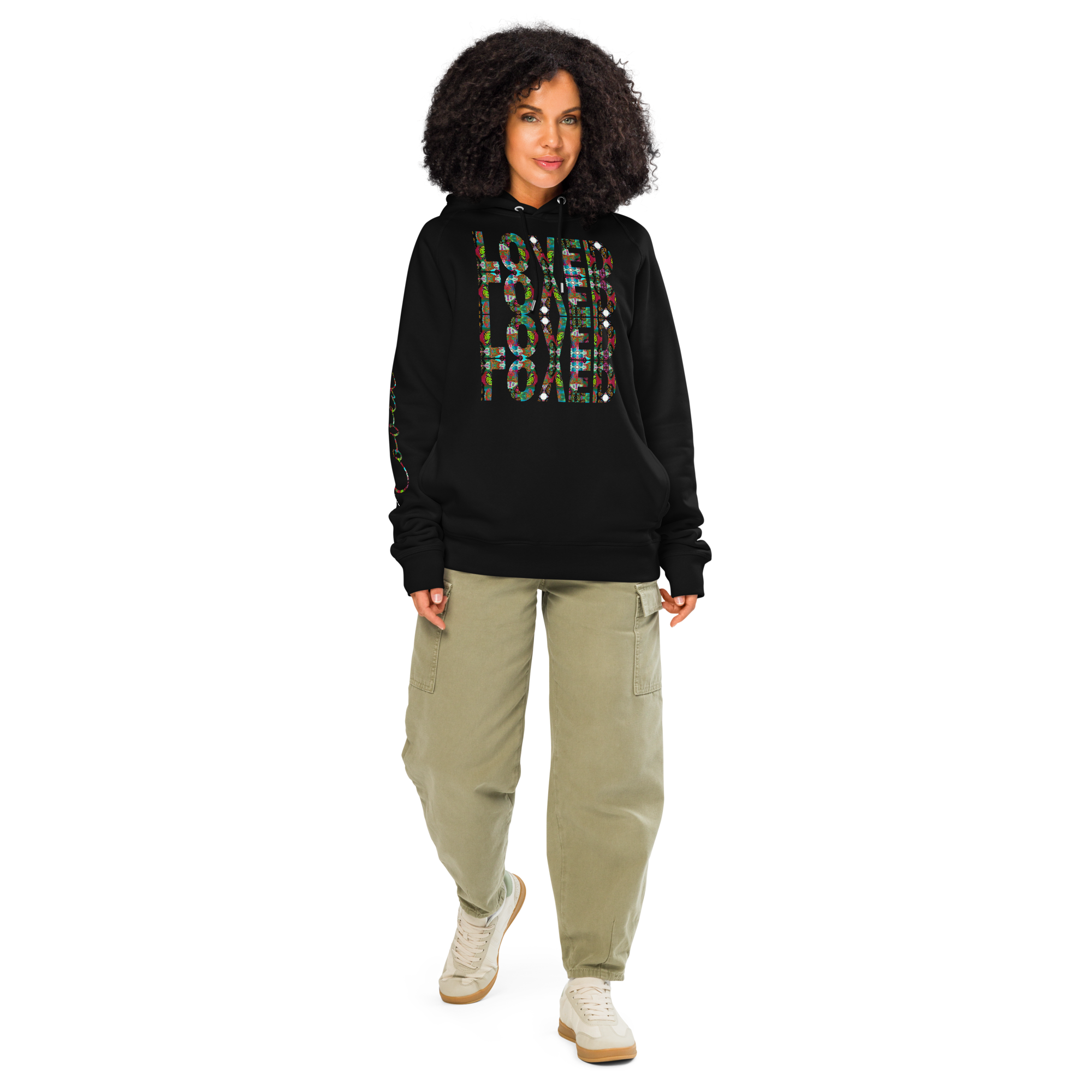 LOVED ~ I am loved Hoodie, Butterfly Word Art Sweatshirt, Black or White
