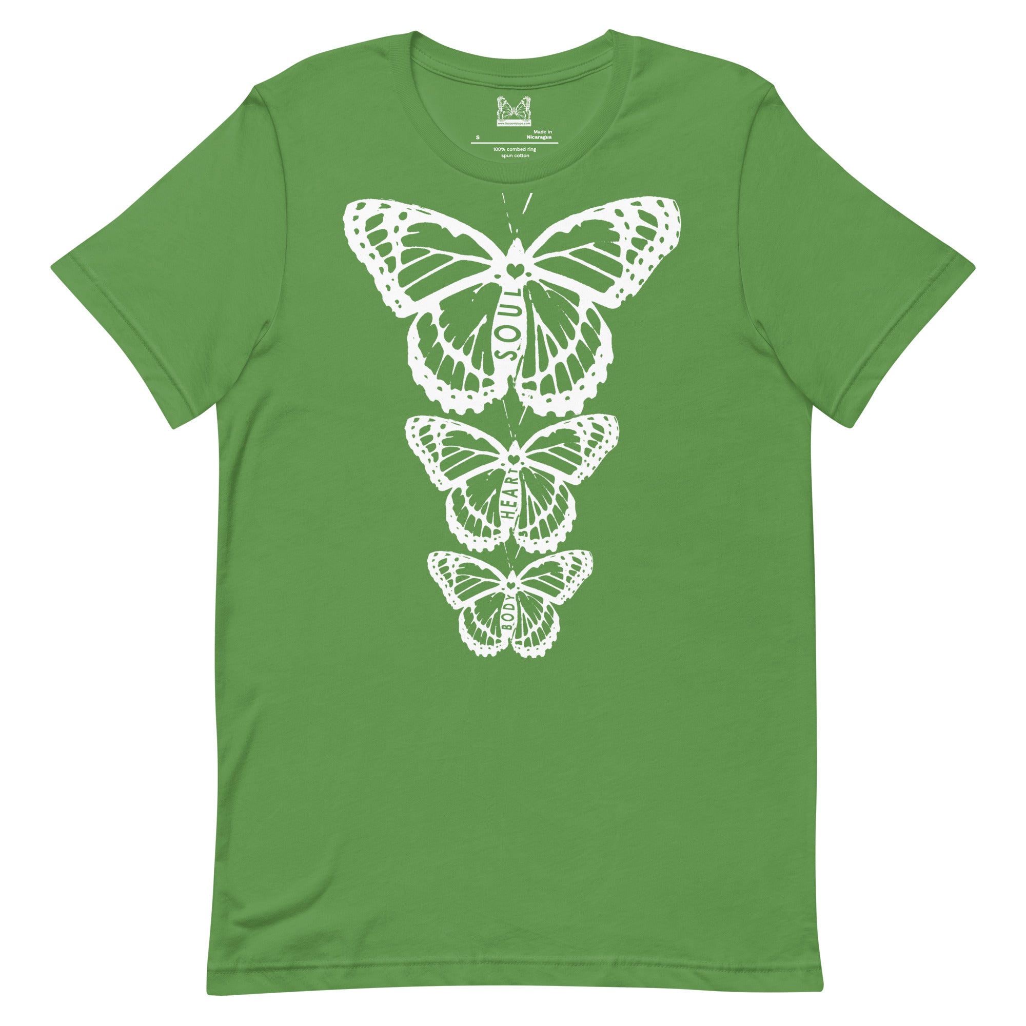 Body Heart & Soul Butterfly Unisex Graphic Colored T-Shirts