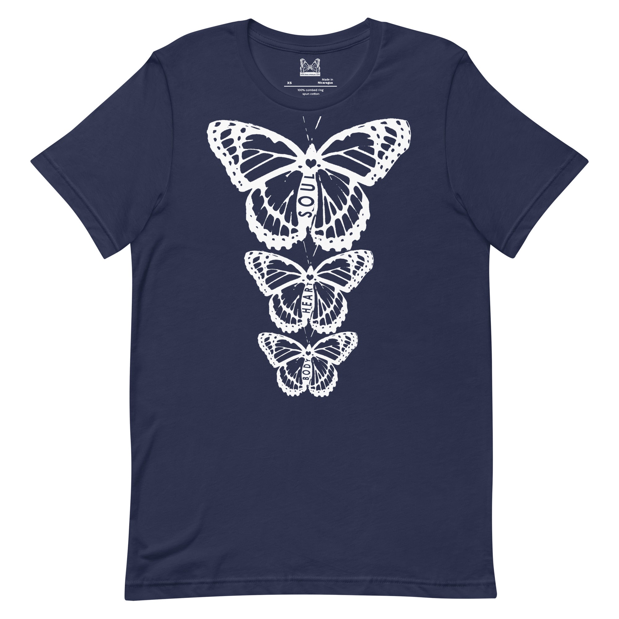 Body Heart & Soul Butterfly Unisex Graphic Colored T-Shirts