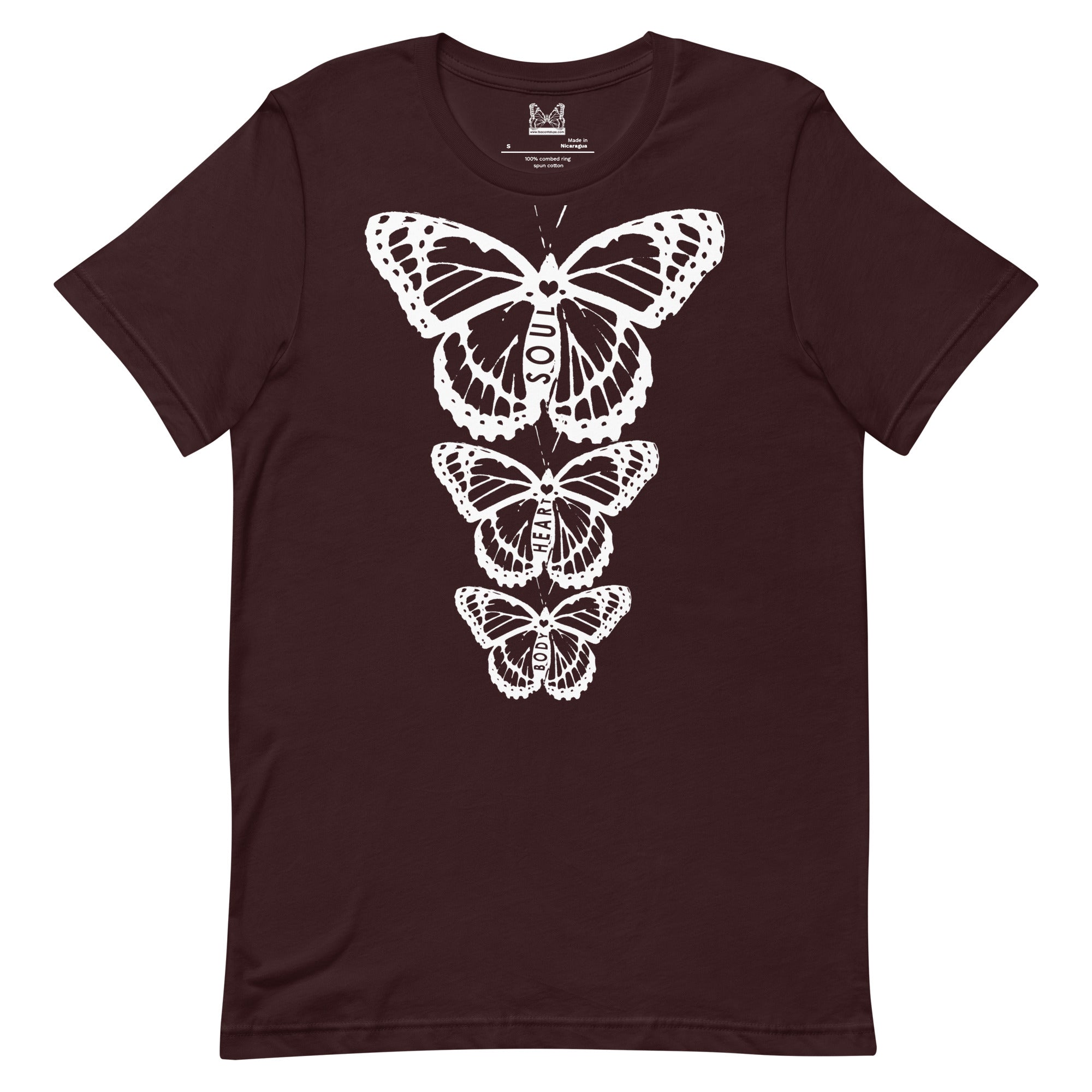 Body Heart & Soul Butterfly Unisex Graphic Colored T-Shirts