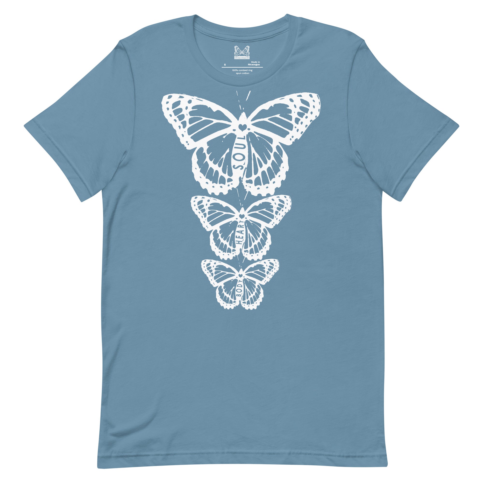 Body Heart & Soul Butterfly Unisex Graphic Colored T-Shirts