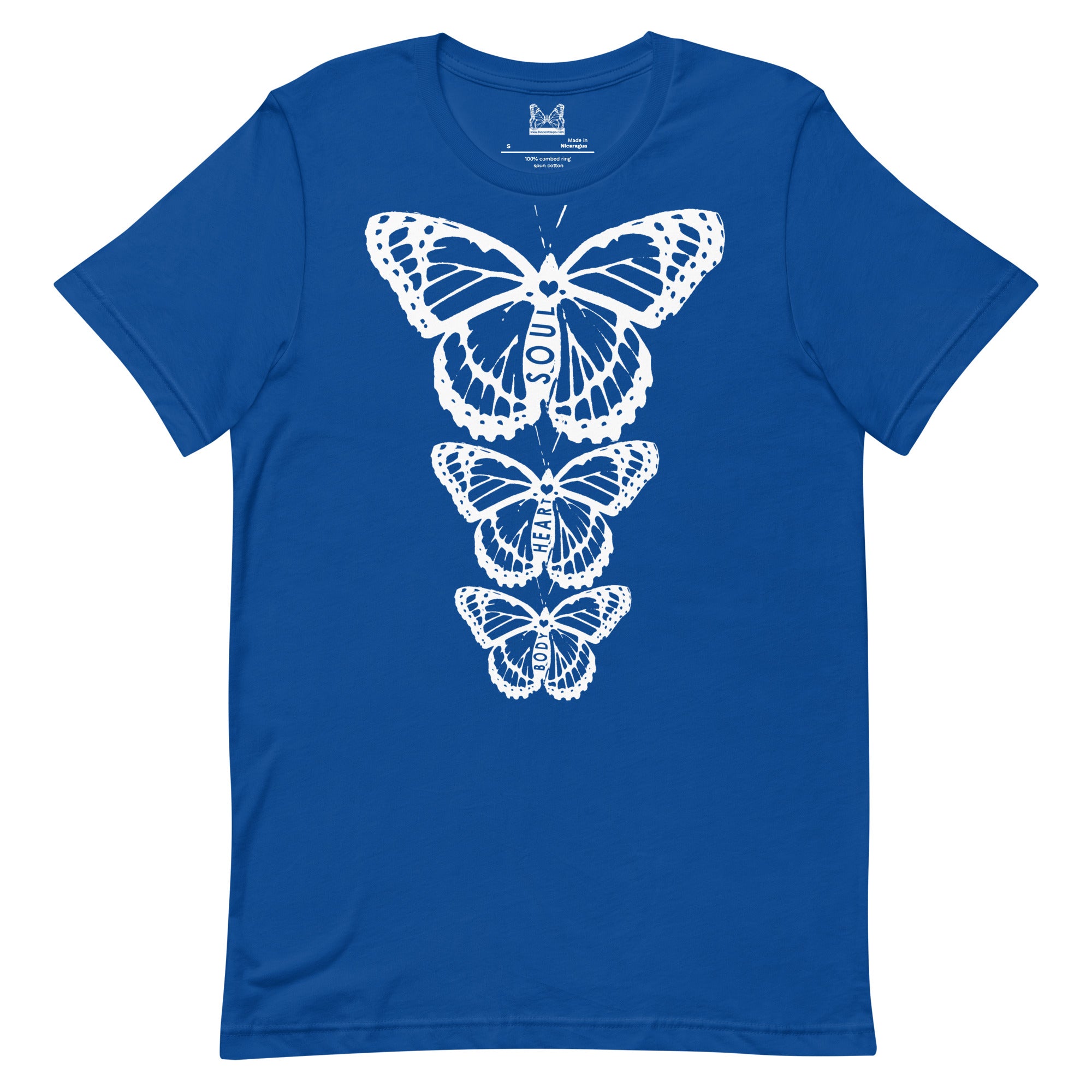 Body Heart & Soul Butterfly Unisex Graphic Colored T-Shirts