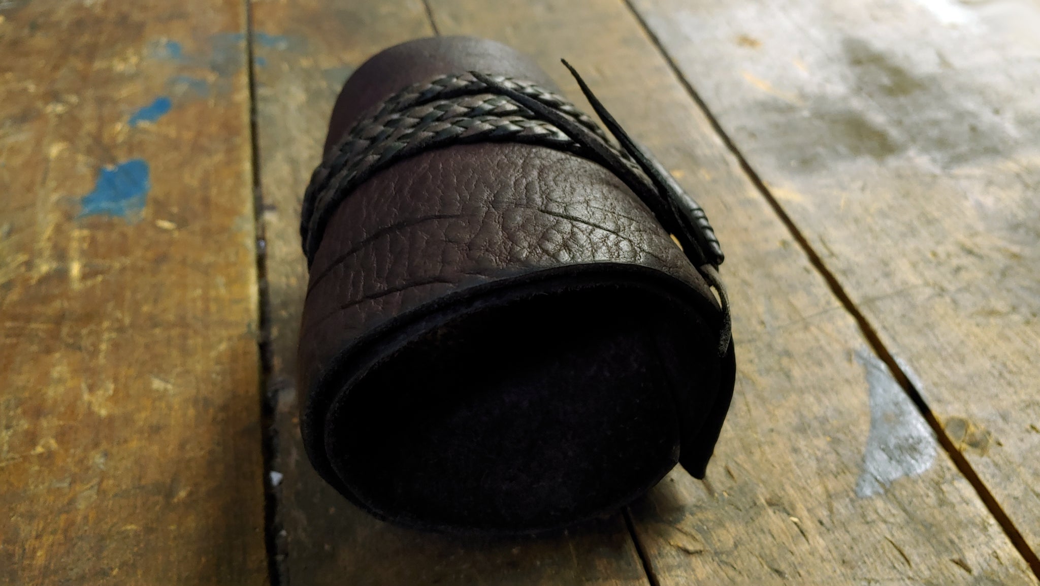 4 inch Busajja Bison Leather Wrap Cuff