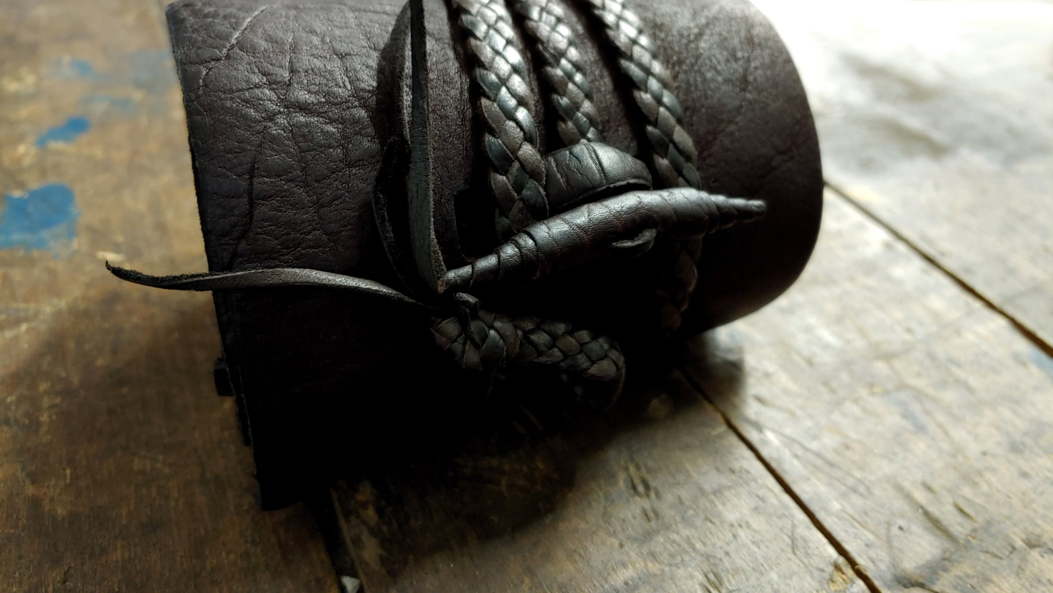 4 inch Busajja Bison Leather Wrap Cuff