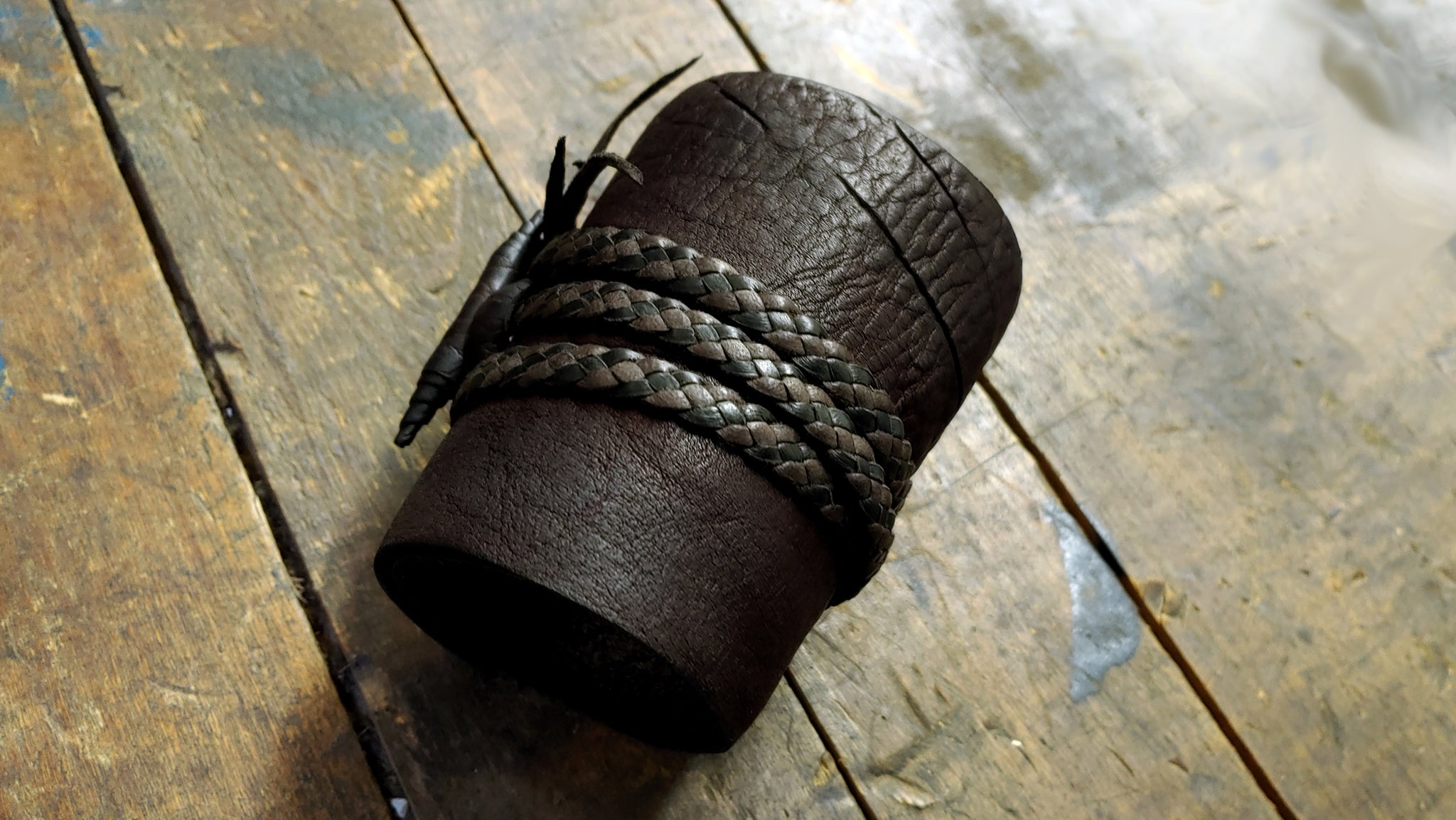 4 inch Busajja Bison Leather Wrap Cuff