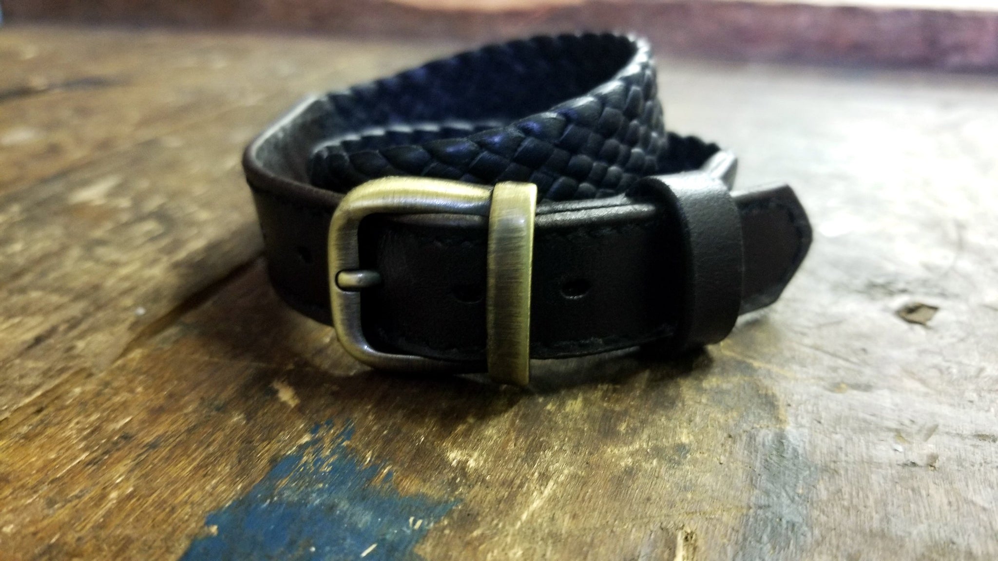 Kalani Double Wrap Braided Leather Bracelet, Black & Chocolate