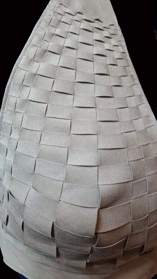 Alie Suede Halter Top | Basket Weave Backless Crop Top with Wide Sash Ties - SS1076