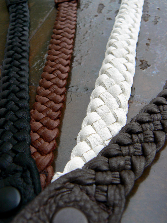 Sara 5/8" Wide Braided Leather Bracelet Cuff