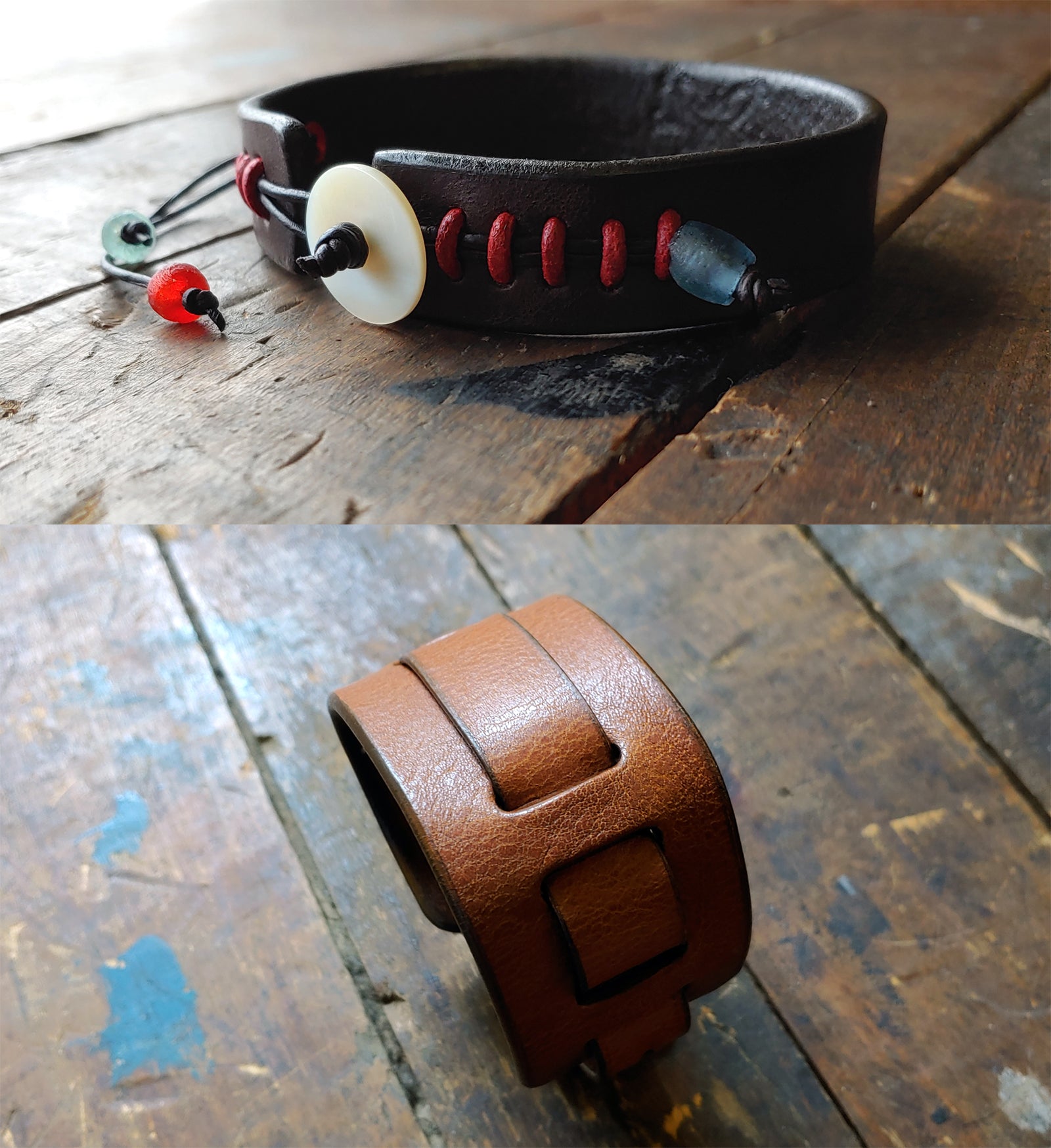 Cliff Booth 2-piece set, BUND Watchband & Leather BRACELET