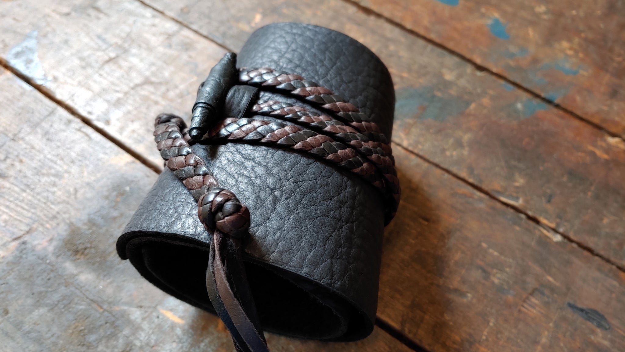 4 inch Busajja Bison Leather Wrap Cuff