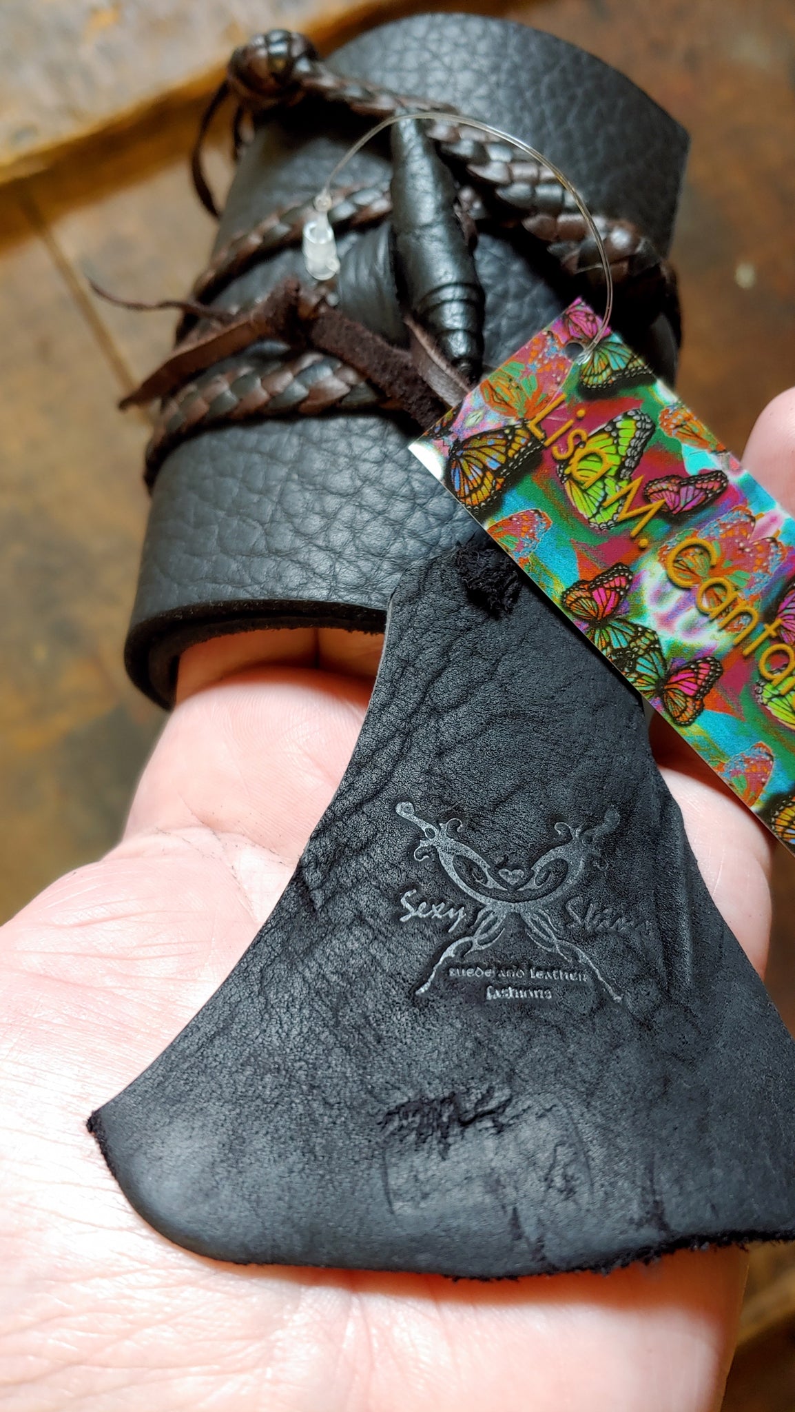4 inch Busajja Bison Leather Wrap Cuff