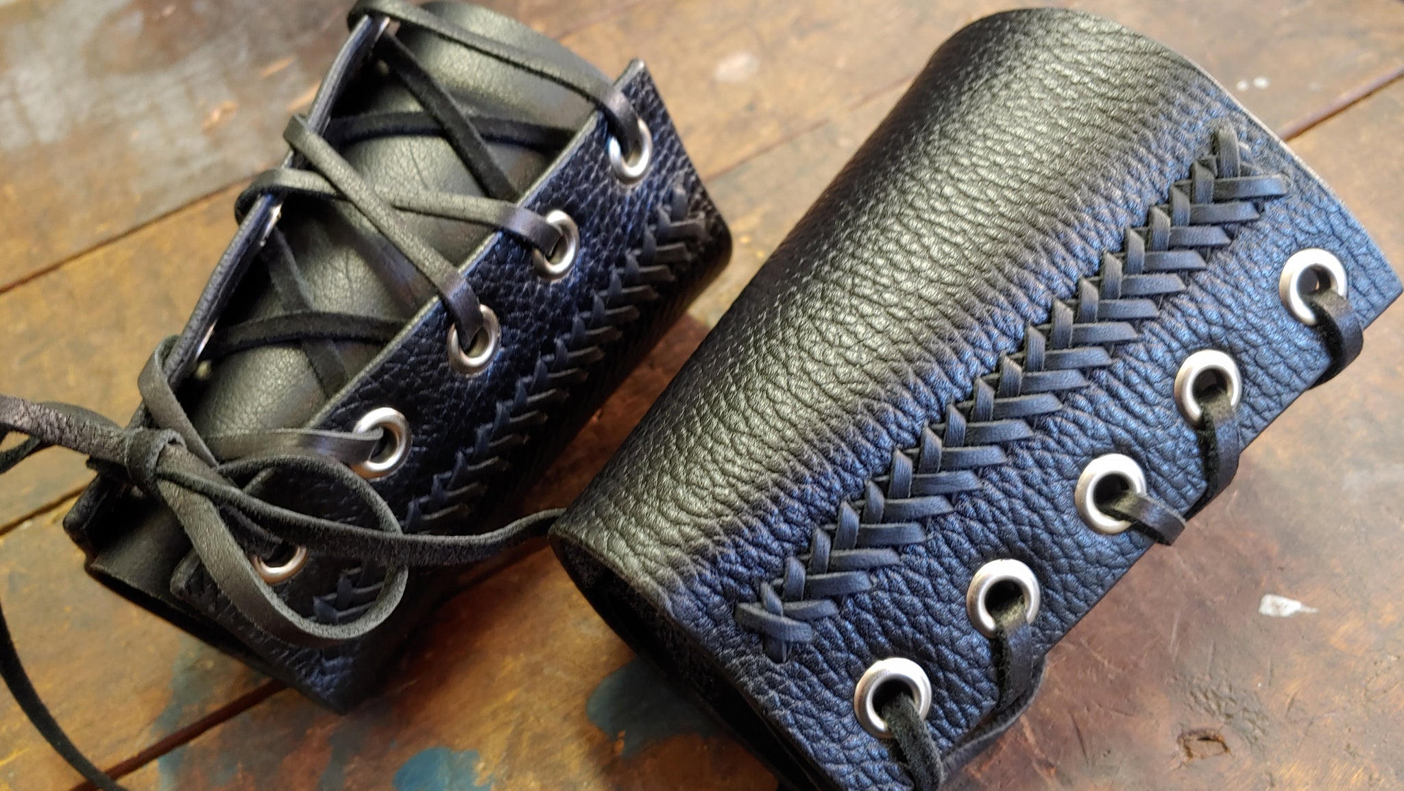 JAJA Corset Style Braided Leather Cuff Bracelet - one