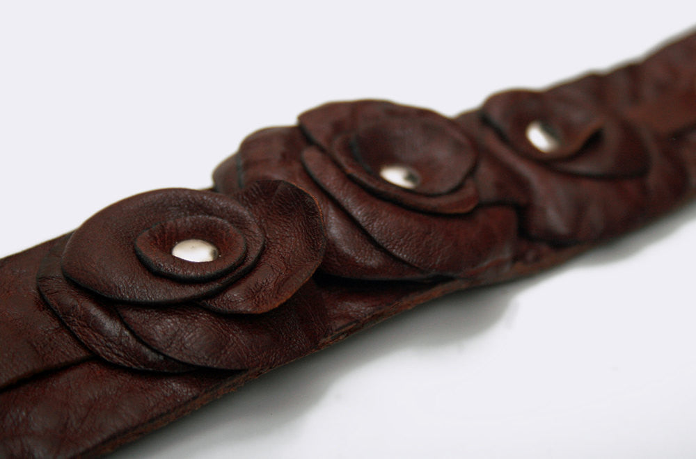 Autumn Rose Leather Flower Cuff - SS1081