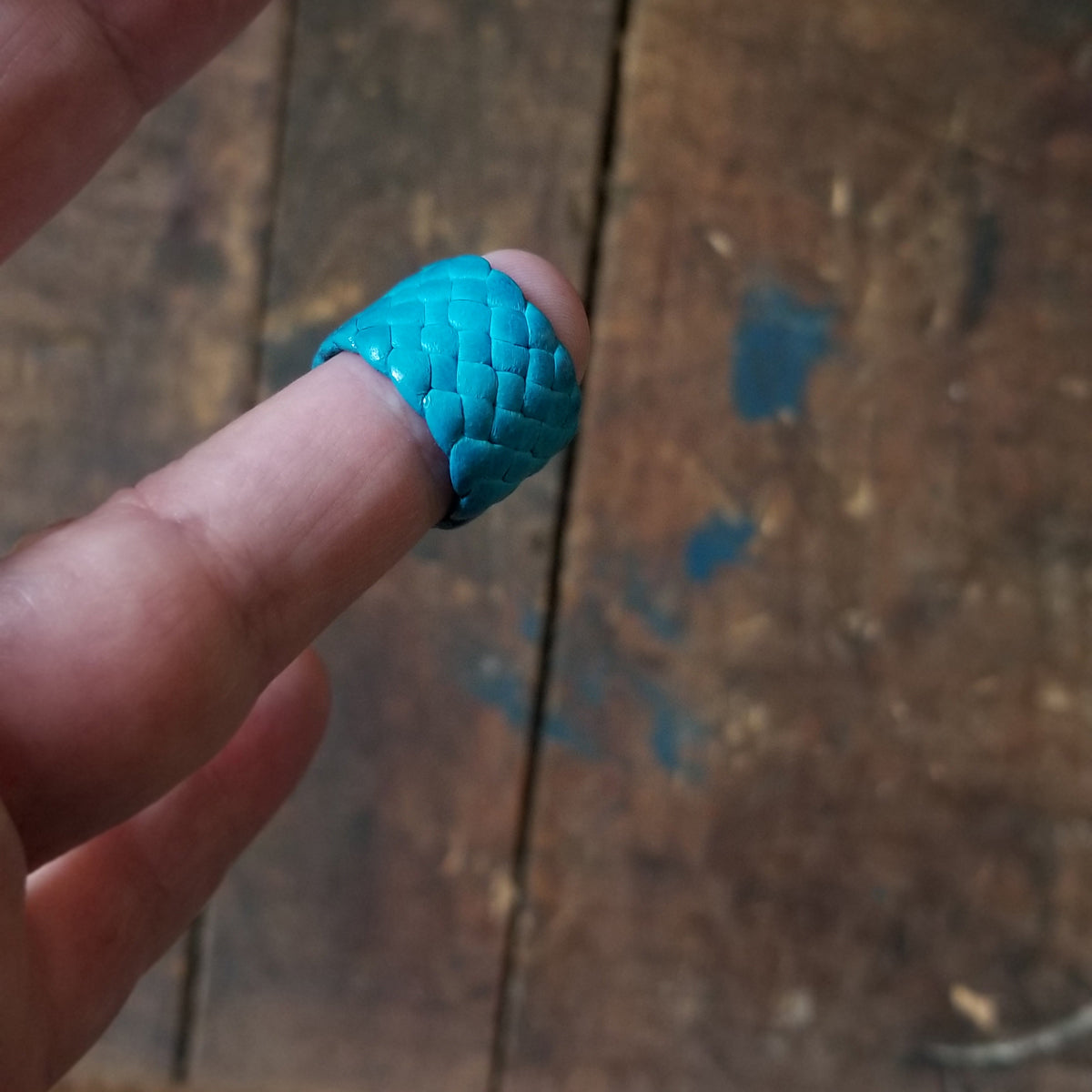 Women's Turquoise Kama Leather Ring | Men's Women's Braided Leather Rings | African Tribal Boho Gypsy Hippie, Woven Bridal Engagement Anniversary Wedding Band