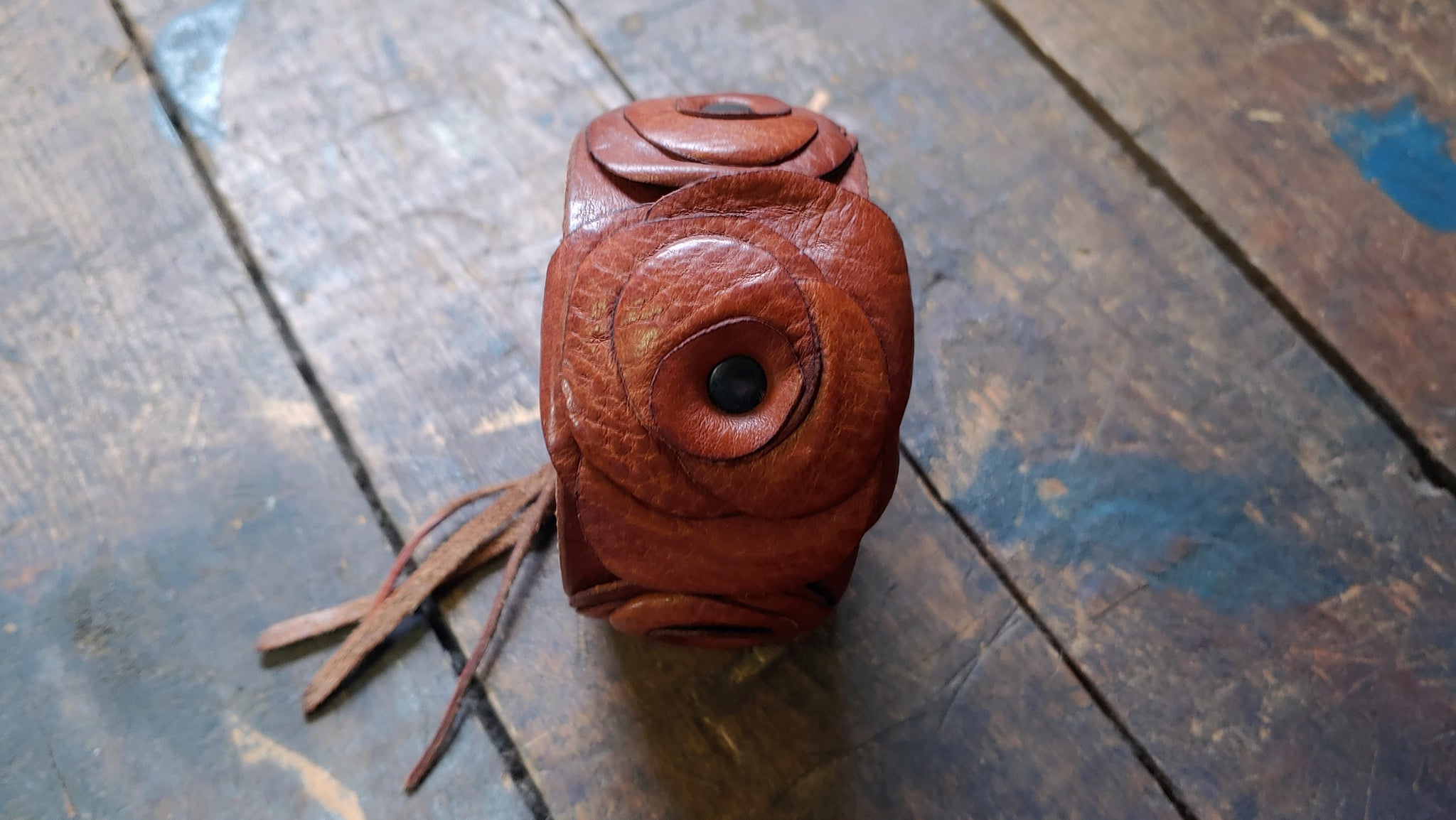 Autumn Rose Leather Flower Cuff - SS1081