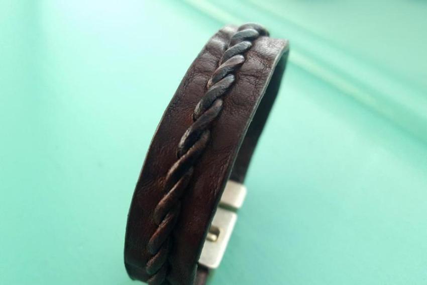 Tyrese Twist Braided Leather Clasp Bracelet Black, Cognac, Chocolate
