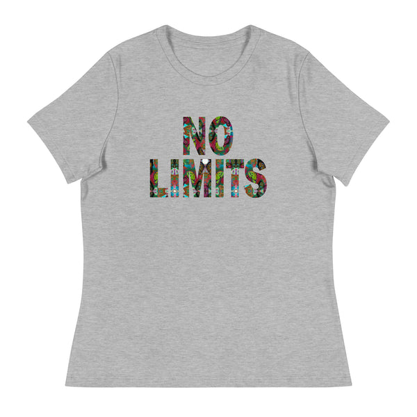 NO LIMITS ~ Women's Graphic T-Shirt, Butterfly Word Art Short