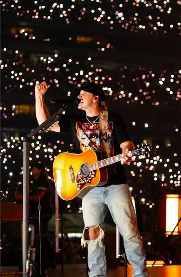 Morgan Wallen's Leather Mic Stand Cover for the I'm the Problem Tour