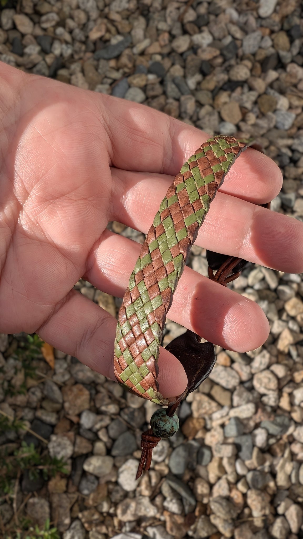 ASHIRO | Hand Braided Kangaroo Leather Bracelet with African Turquoise Beads
