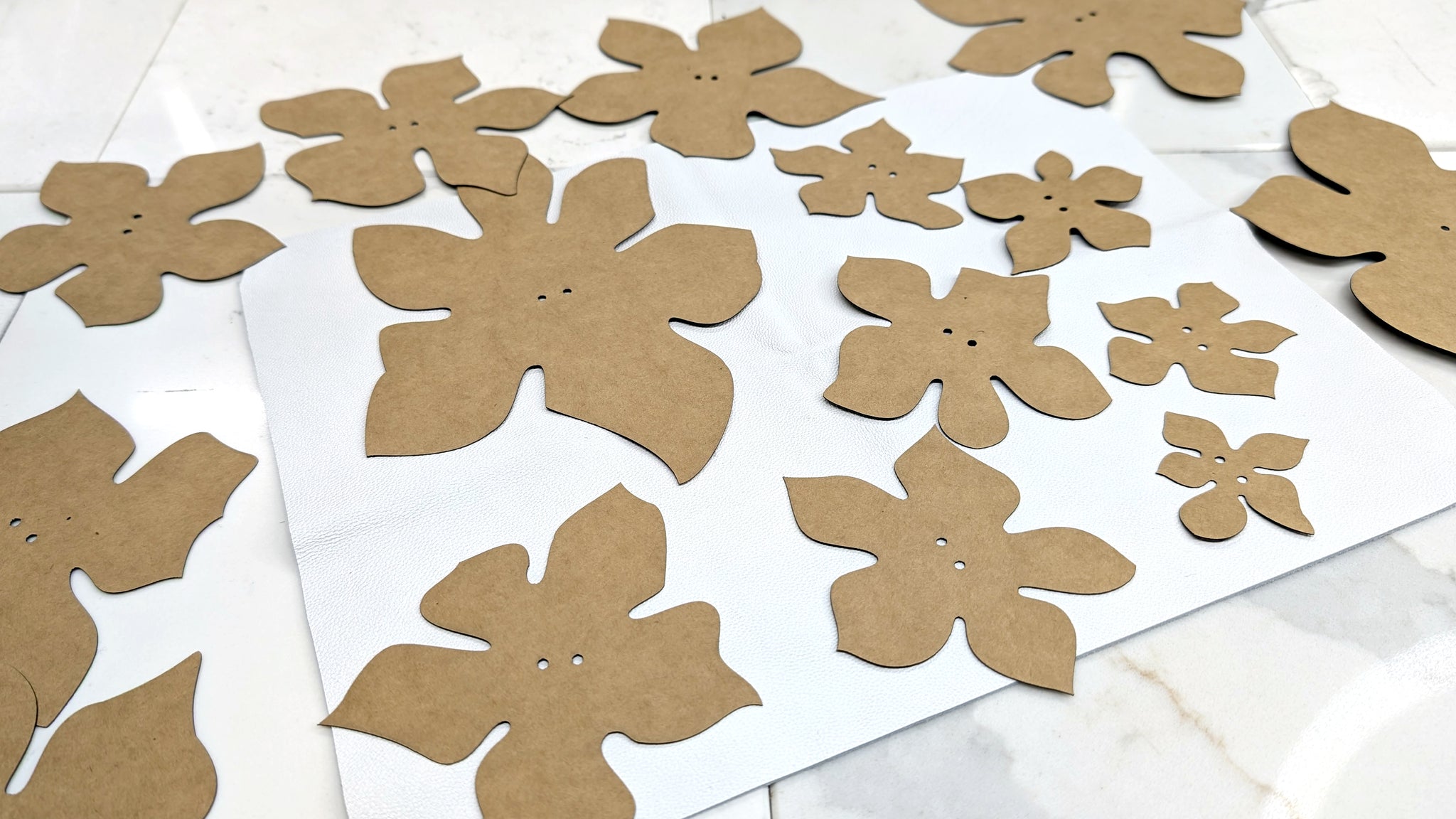 Autumn Rose Leather Flower Making Kit | DIY Craft Kit with Templates, Leather & Stiffening Agent