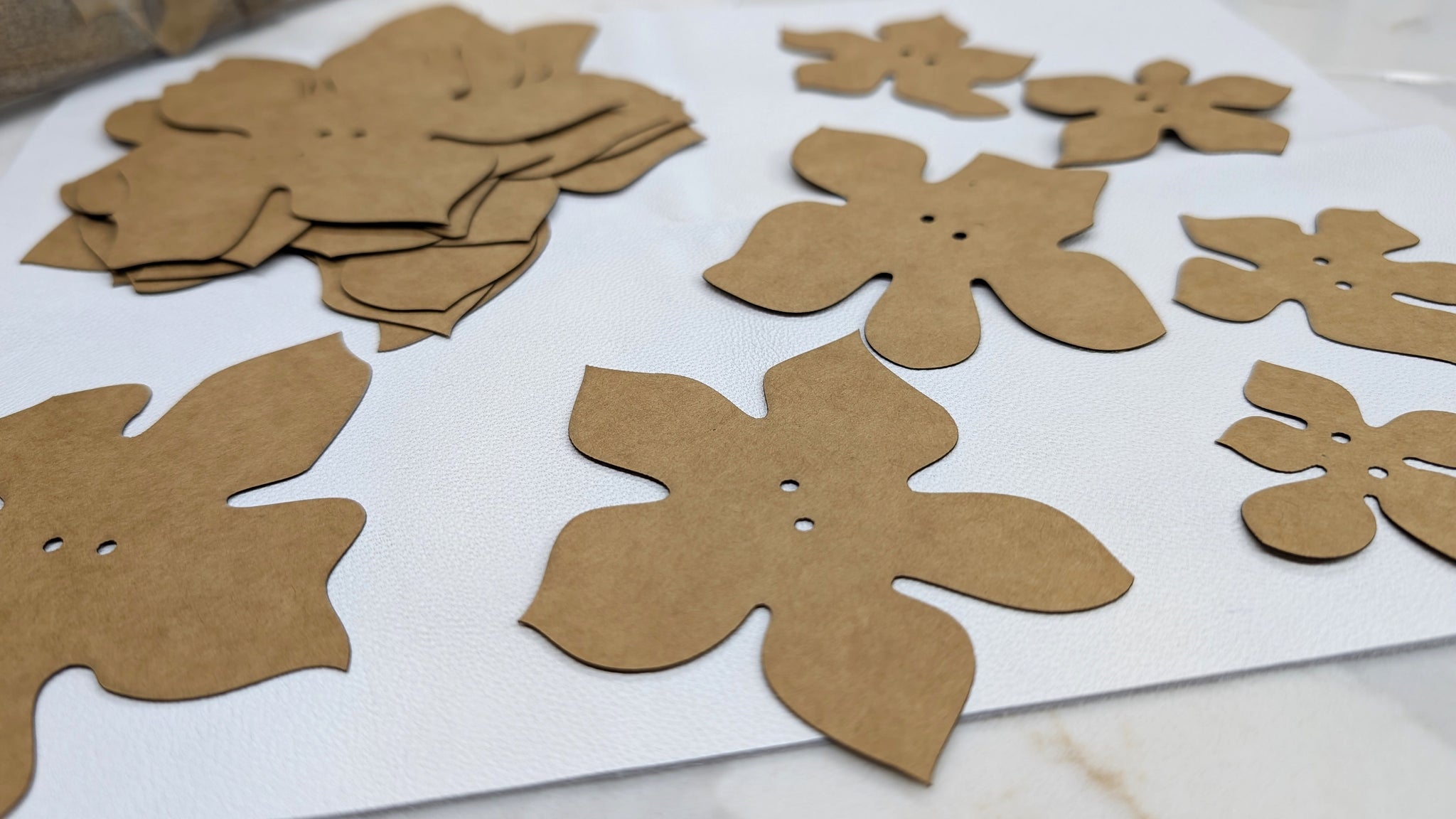 Autumn Rose Leather Flower Making Kit | DIY Craft Kit with Templates, Leather & Stiffening Agent