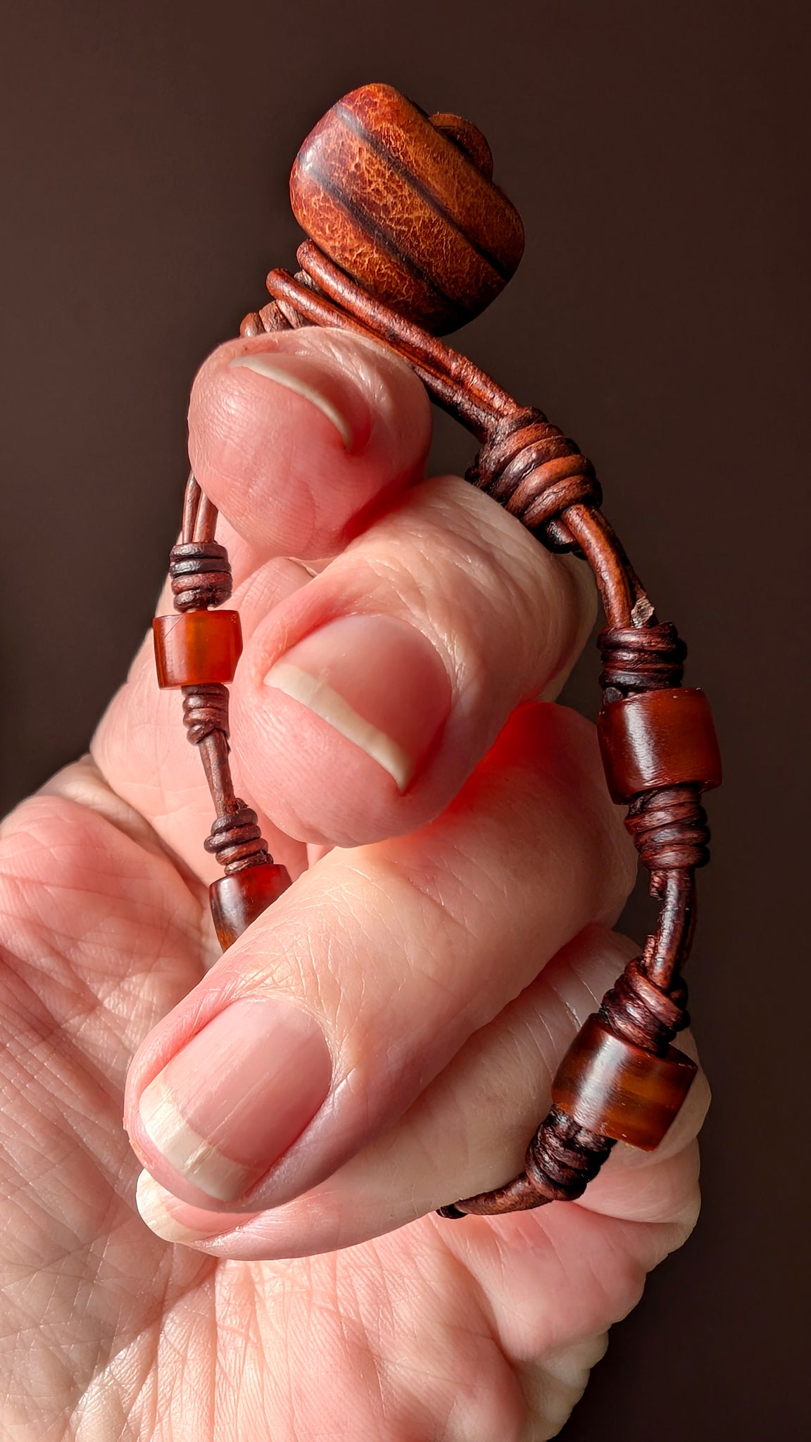 CHUMA SERIES I — Limited Edition Leather Bracelet w/ Philippine Brown Horn Beads
