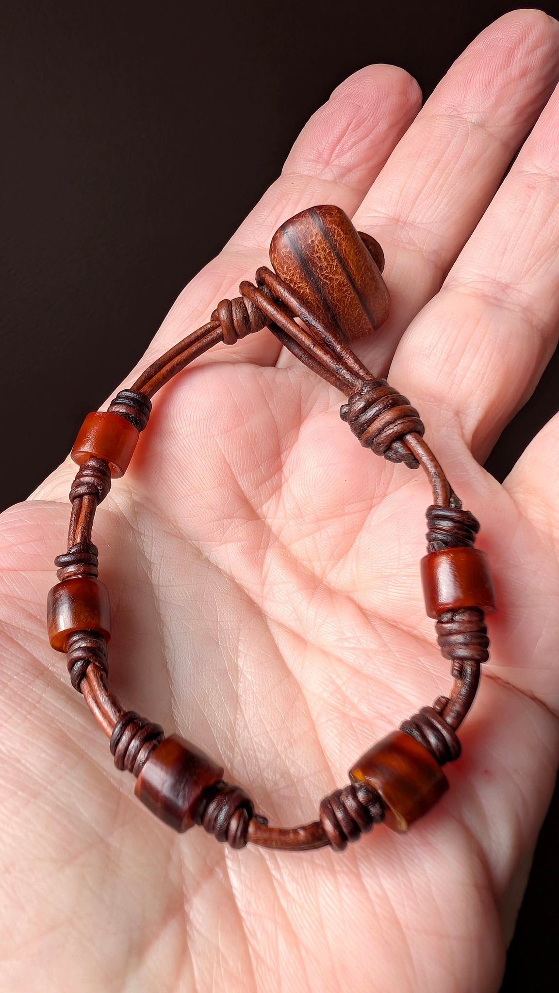 CHUMA SERIES I — Limited Edition Leather Bracelet w/ Philippine Brown Horn Beads