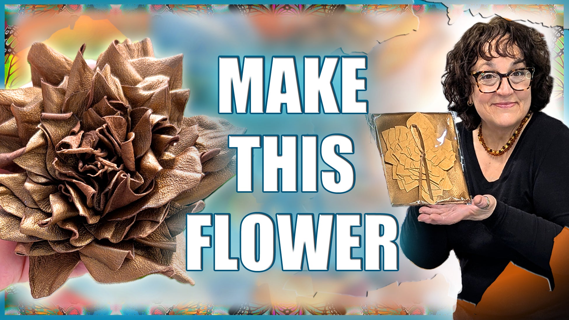 Autumn Rose Leather Flower Making Kit | DIY Craft Kit with Templates, Leather & Stiffening Agent