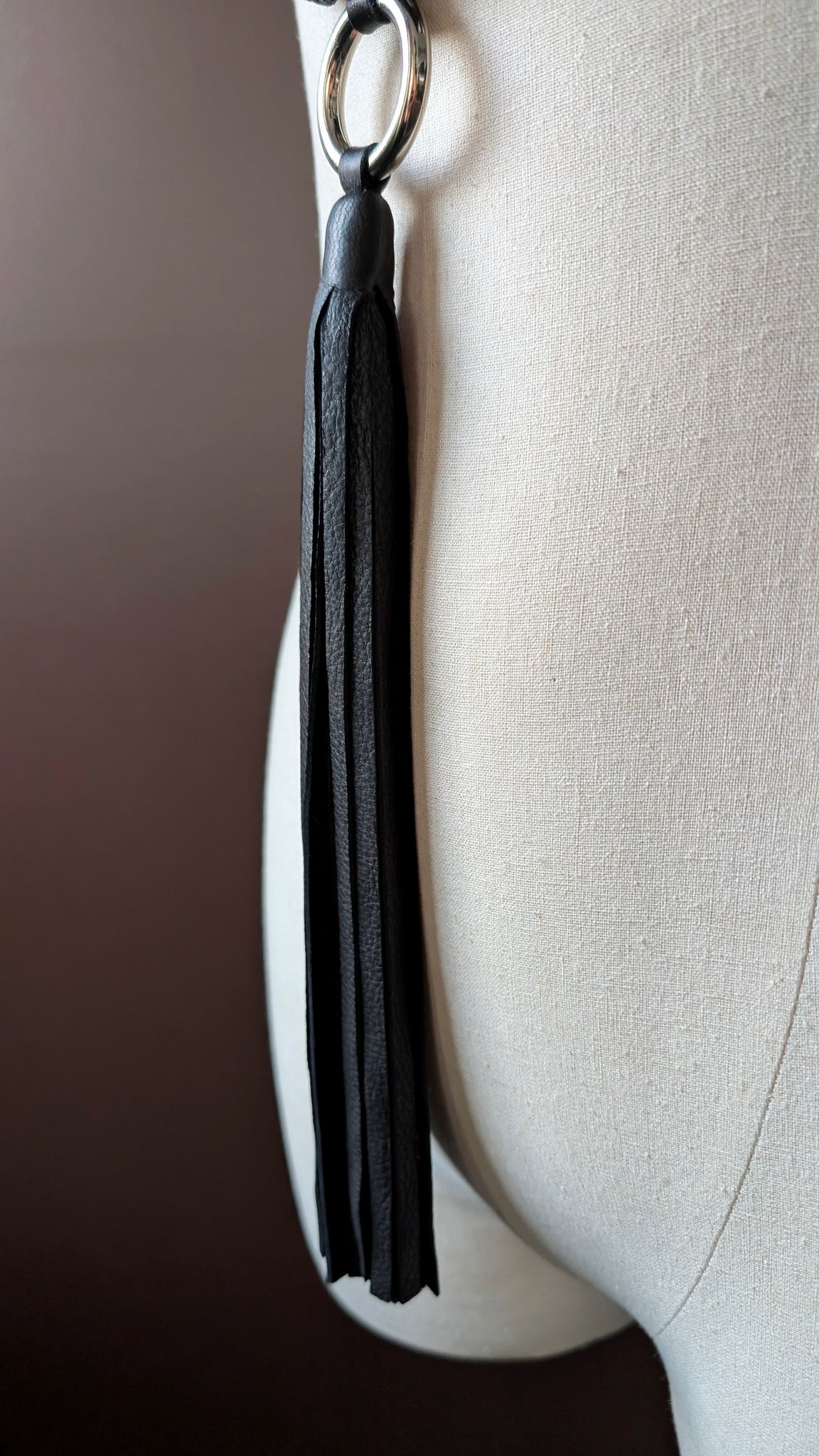 Zara Leather Necklace | Circular Basketweave Pendant Statement Neckpiece -SS1129