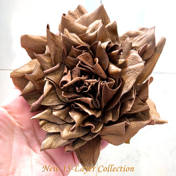 Autumn Rose Leather Flower Templates | SVG, PNG & PDF Download | Lisa Cantalupo