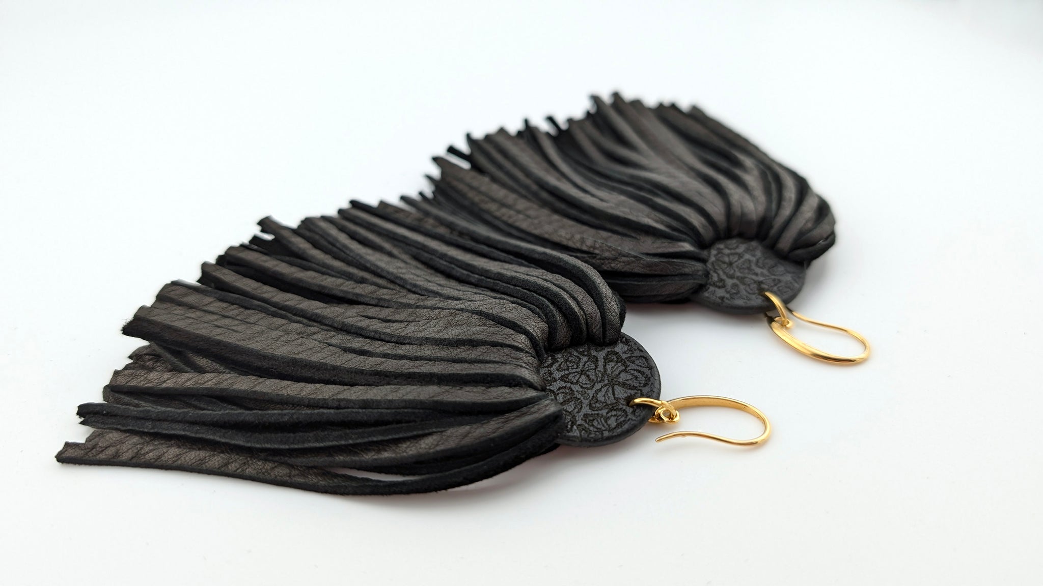 Butterfly Leather Fringe Earrings