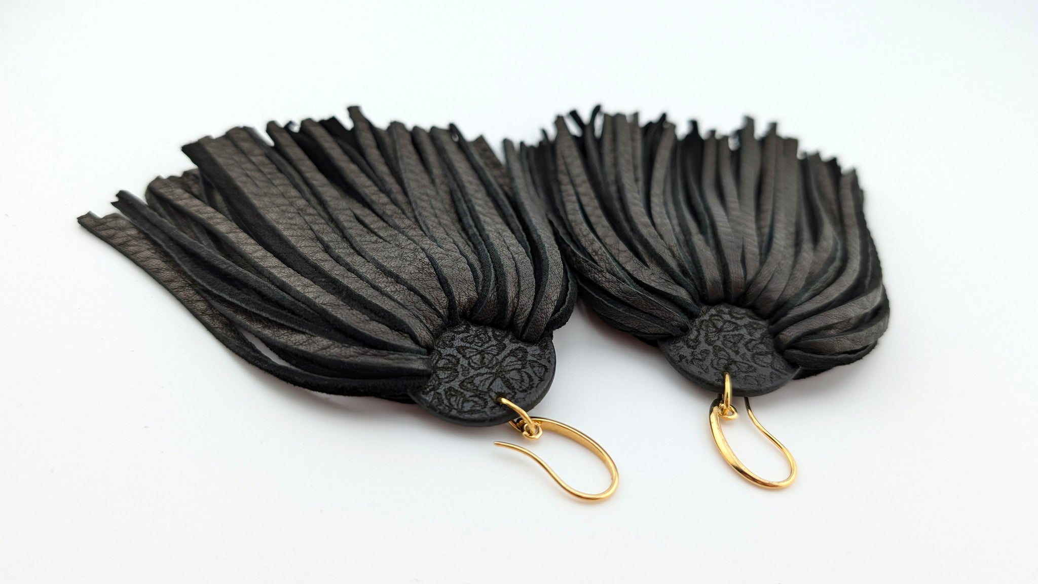 Butterfly Leather Fringe Earrings