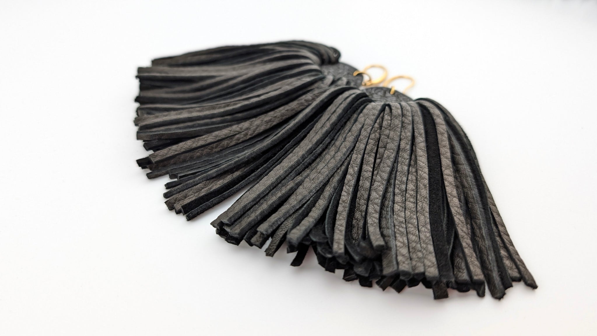 Butterfly Leather Fringe Earrings