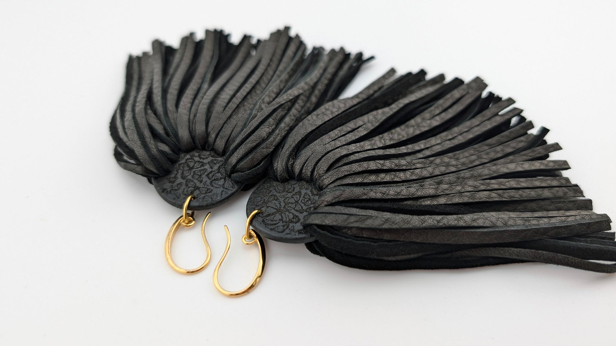 Butterfly Leather Fringe Earrings