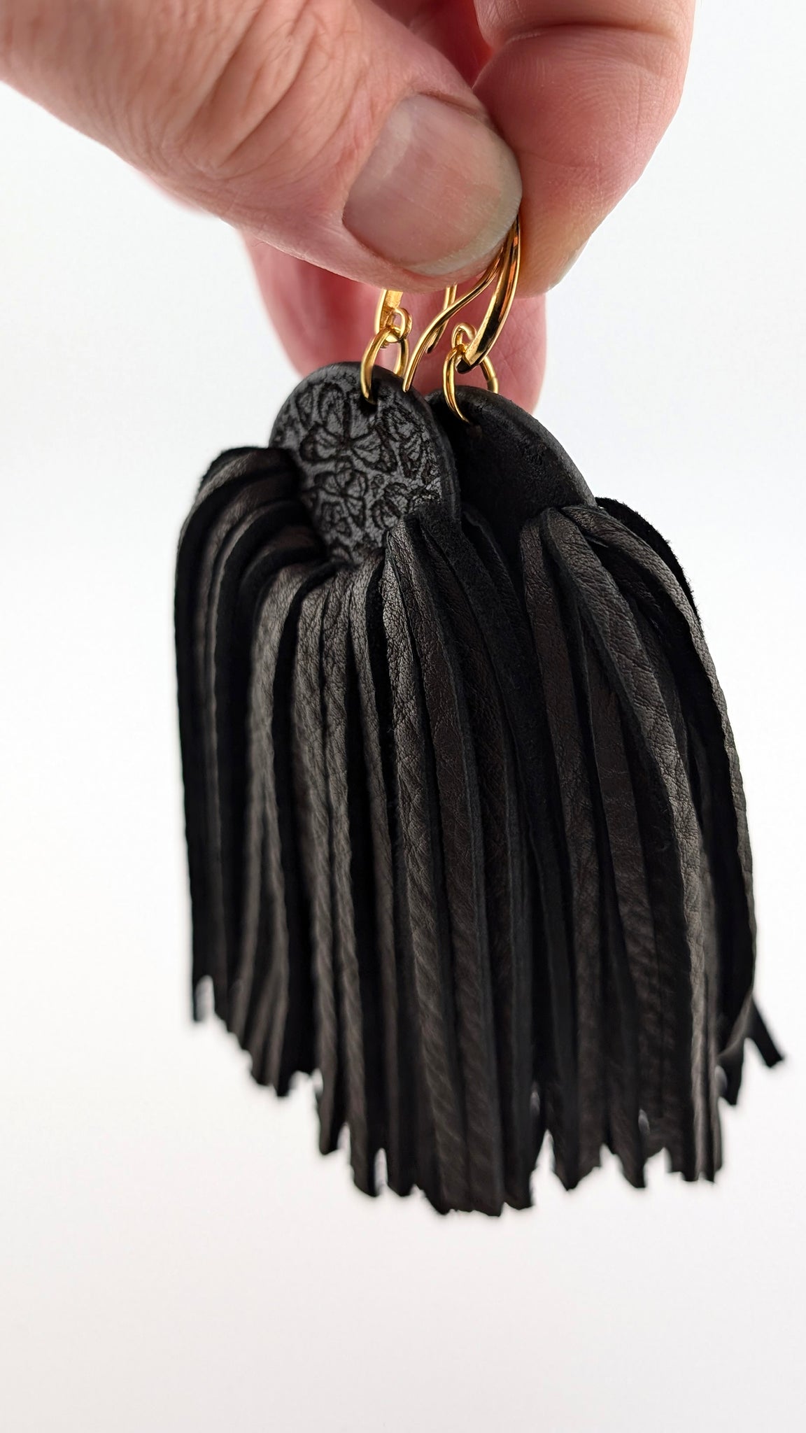 Butterfly Leather Fringe Earrings