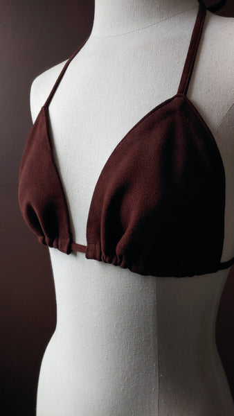 Darice Sheep Suede or Leather Triangle Bikini Top | Matching Ties