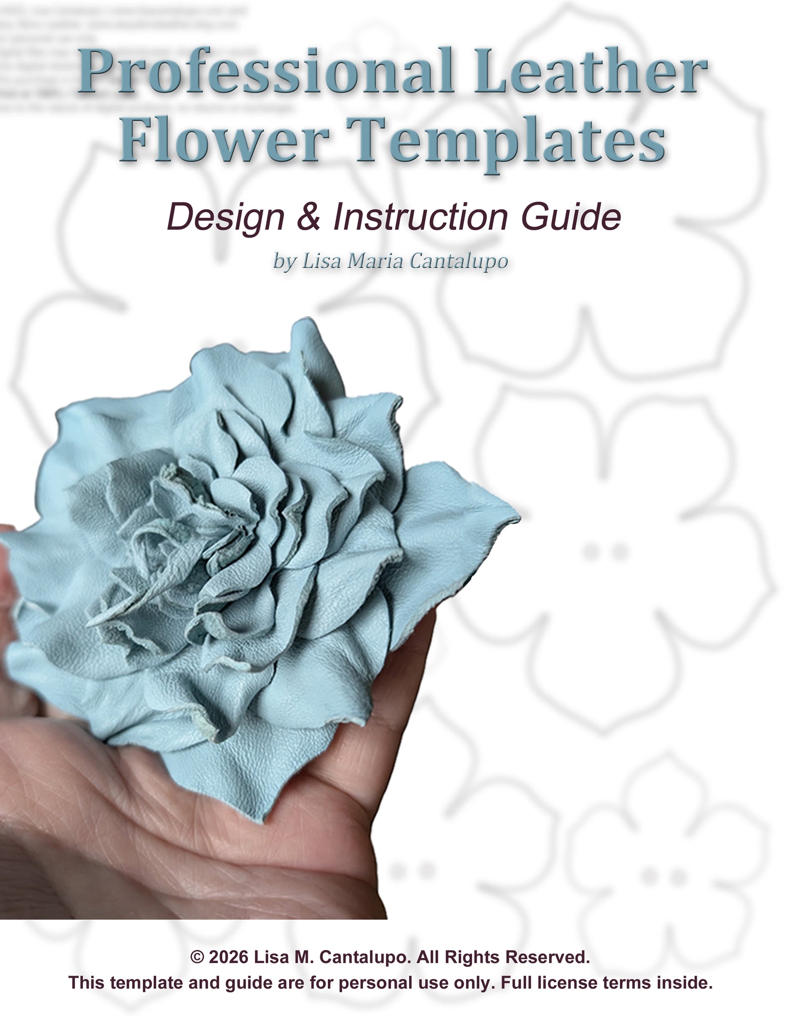 Leather Flower Making Templates; GROUP of 10 Petal Layers or SINGLE; SVG PNG PDF Digital Download + Professional Instruction Guide (10-Layer Set)