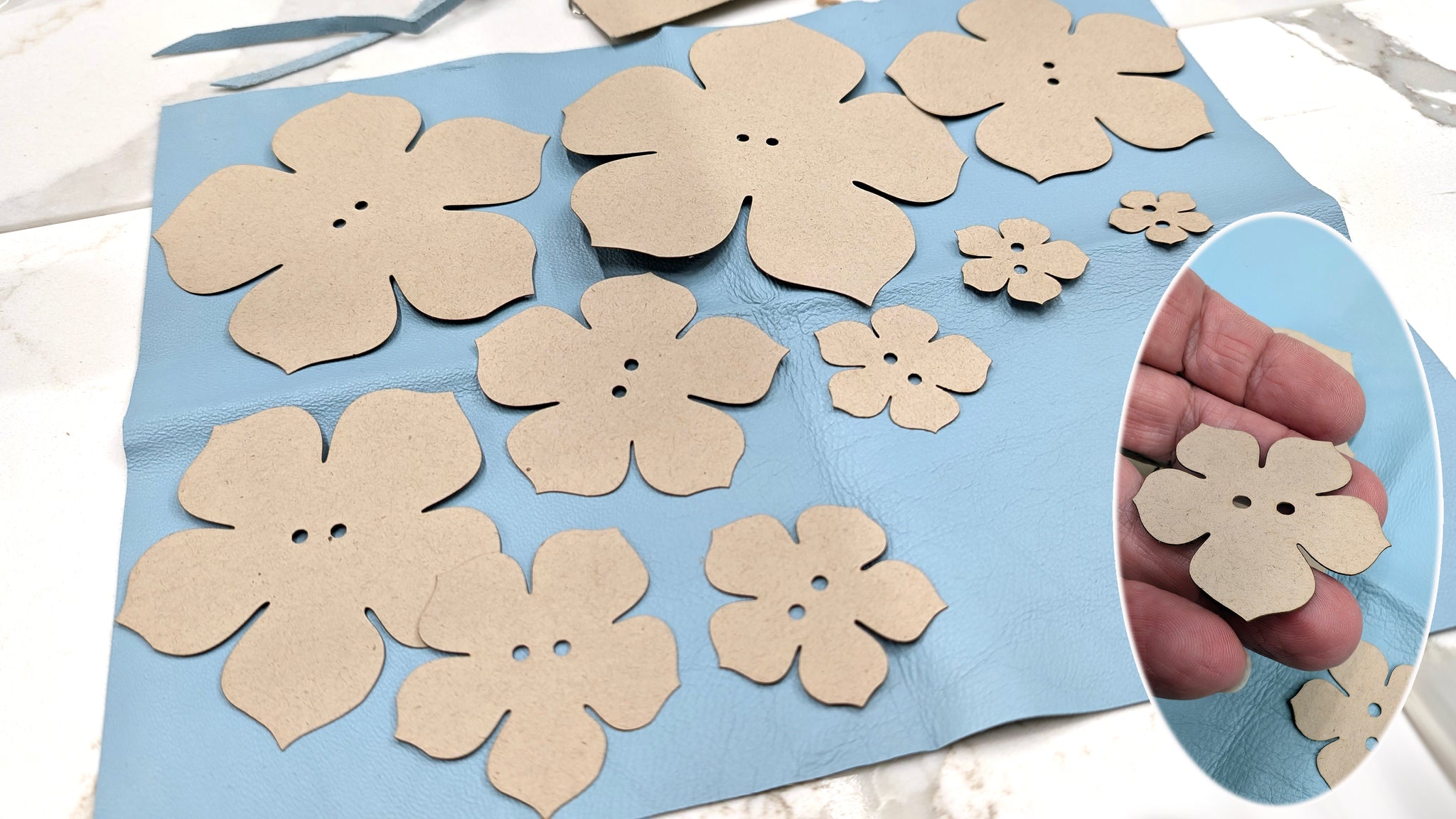 Leather Flower Templates | Reusable Cardstock & Acrylic Cutting Tools for Handmade Leather Flowers