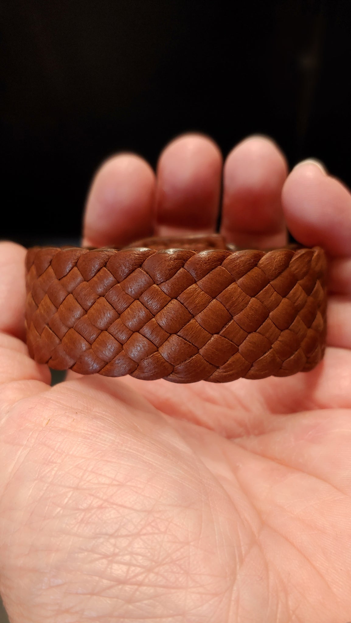 Sara WIDE 1" Braided Leather Bracelet | Men's & Women's Stack Leather Bracelet - SS1120