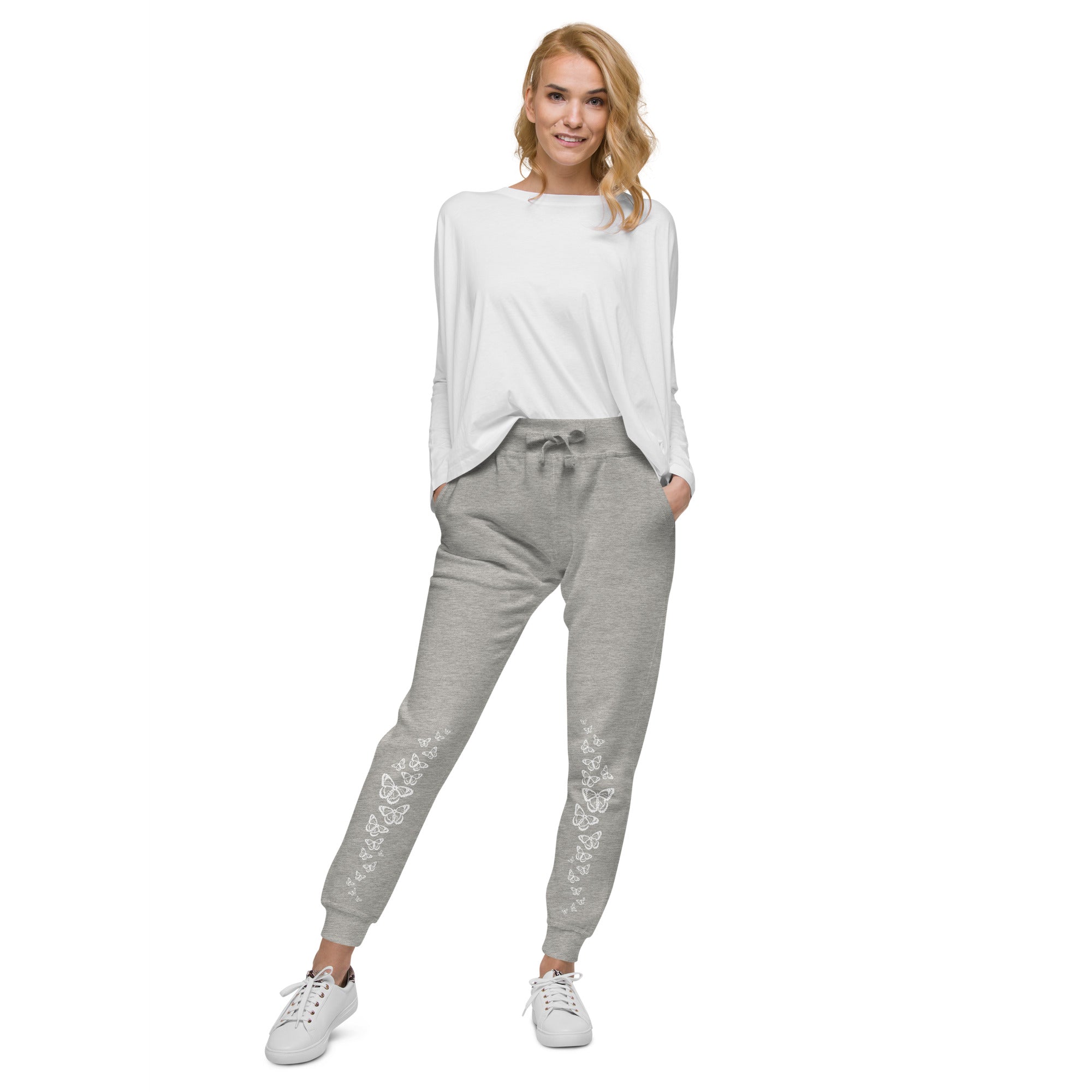 Body Heart & Soul Sweatpants | Butterfly Printed Straight